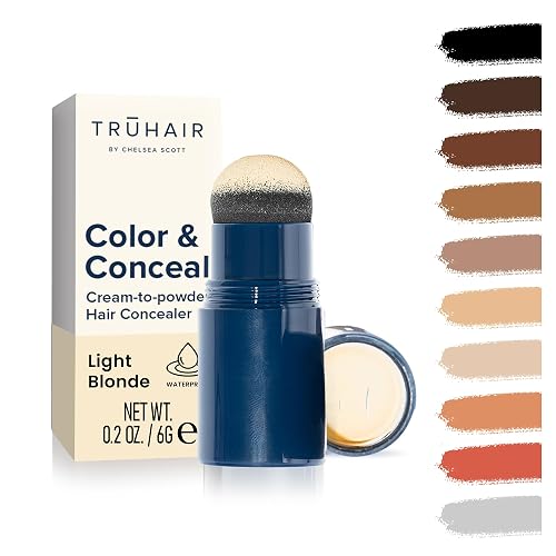 TRUHAIR Color & Conceal Waterproof Root Touch Up Hair Color Concealer - Hair Cover up for Gray Coverage and Hairline Filling - 11 Hair Colors