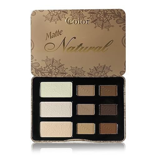 Ccolor Cosmetics - Matte Natural, 9-Color Eyeshadow Palette Matte Finish, Highly Pigmented Eye Shadow Makeup, Long-Wearing Eye Palette, Eye Makeup Kit