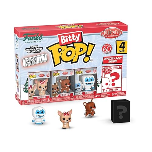 Funko Bitty Pop! Rudolph: Mini Collectible Toys 4-Pack - Clarice™, Rudolph®, Bumble™ & Mystery Chase Figure (Styles May Vary)