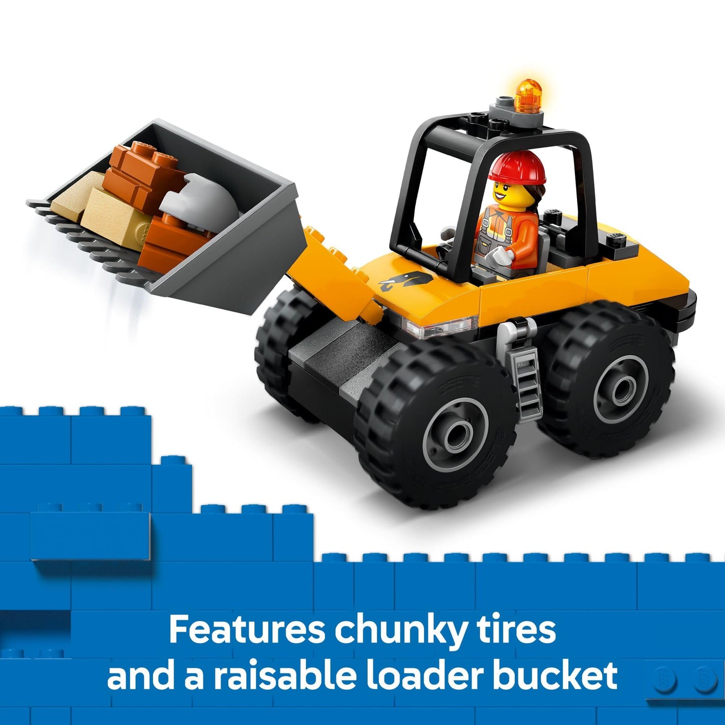 LEGO City Yellow Construction Wheel Loader 60450, Vehicle Toy for Kids Ages 4+, Educational Preschool Building Set & Gift Idea