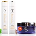 GK HAIR Moisturizing Shampoo and Conditioner Duo (300ml) with Lavender Bombshell Mask (200g) - Revitalizes Dull, Frizzy, Damaged Hair for Smooth
