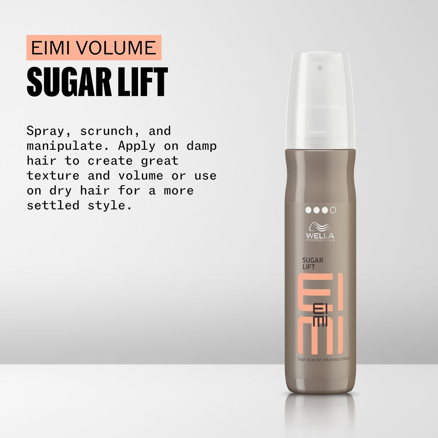Wella Professionals EIMI Sugar Lift Spray | For Volume & Texture | Strong Hold Hair Styling Spray with Luminous Shine | Matte Finish | 5.07 Fl Oz