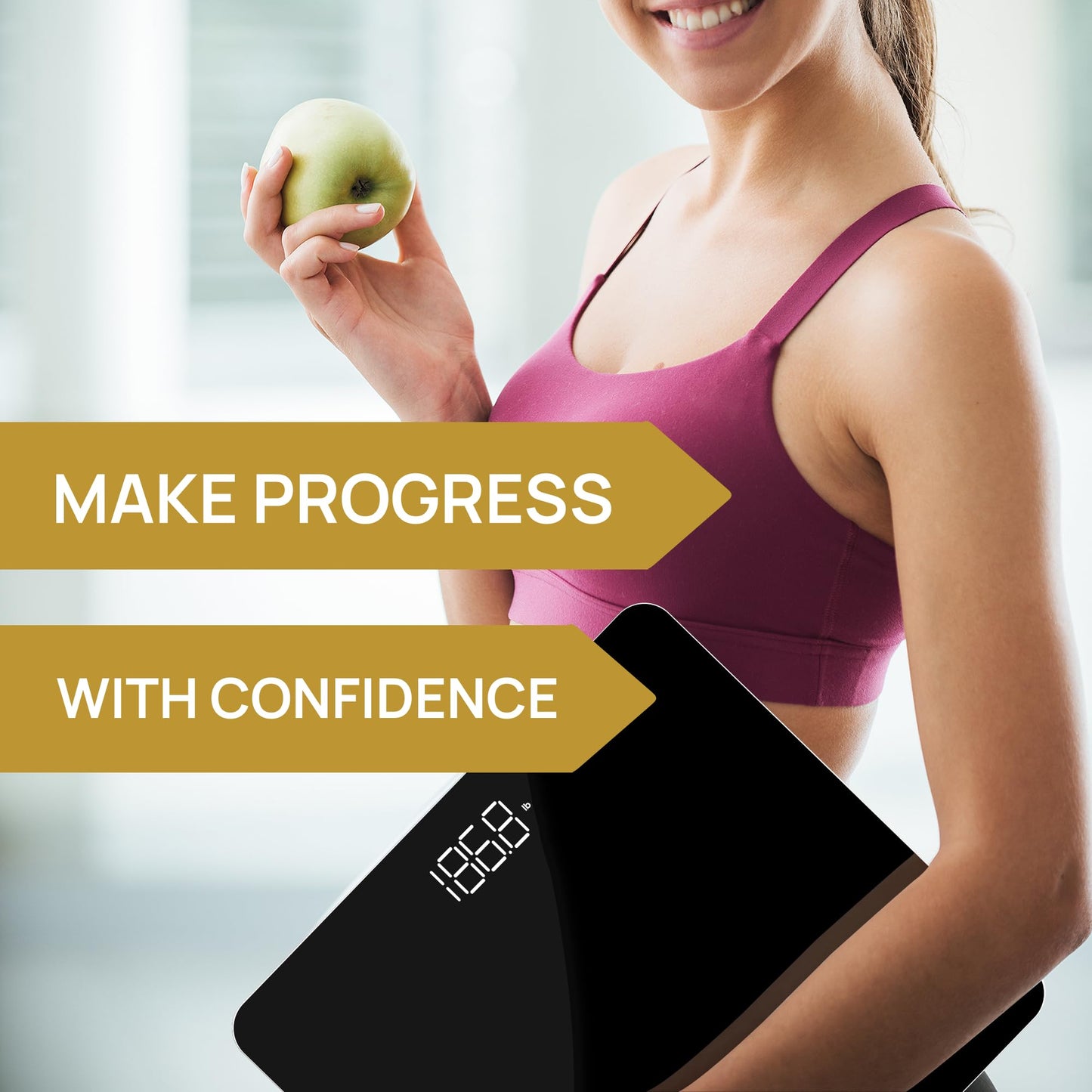 INEVIFIT Bathroom Scale, Highly Accurate Digital Bathroom Body Scale, Precisely Measures Weight up to 400 lbs