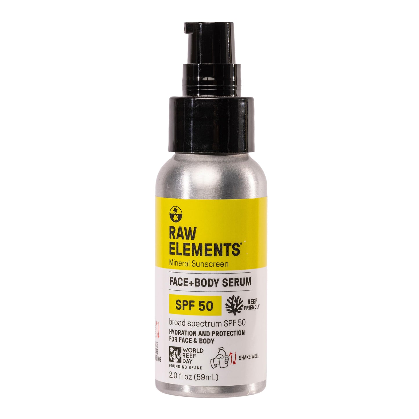 Raw Elements Face + Body Serum SPF 50 All-Natural Mineral Sunscreen - Reef Safe, Water Resistant, Broad Spectrum UVA/UVB Protection, Safe For All