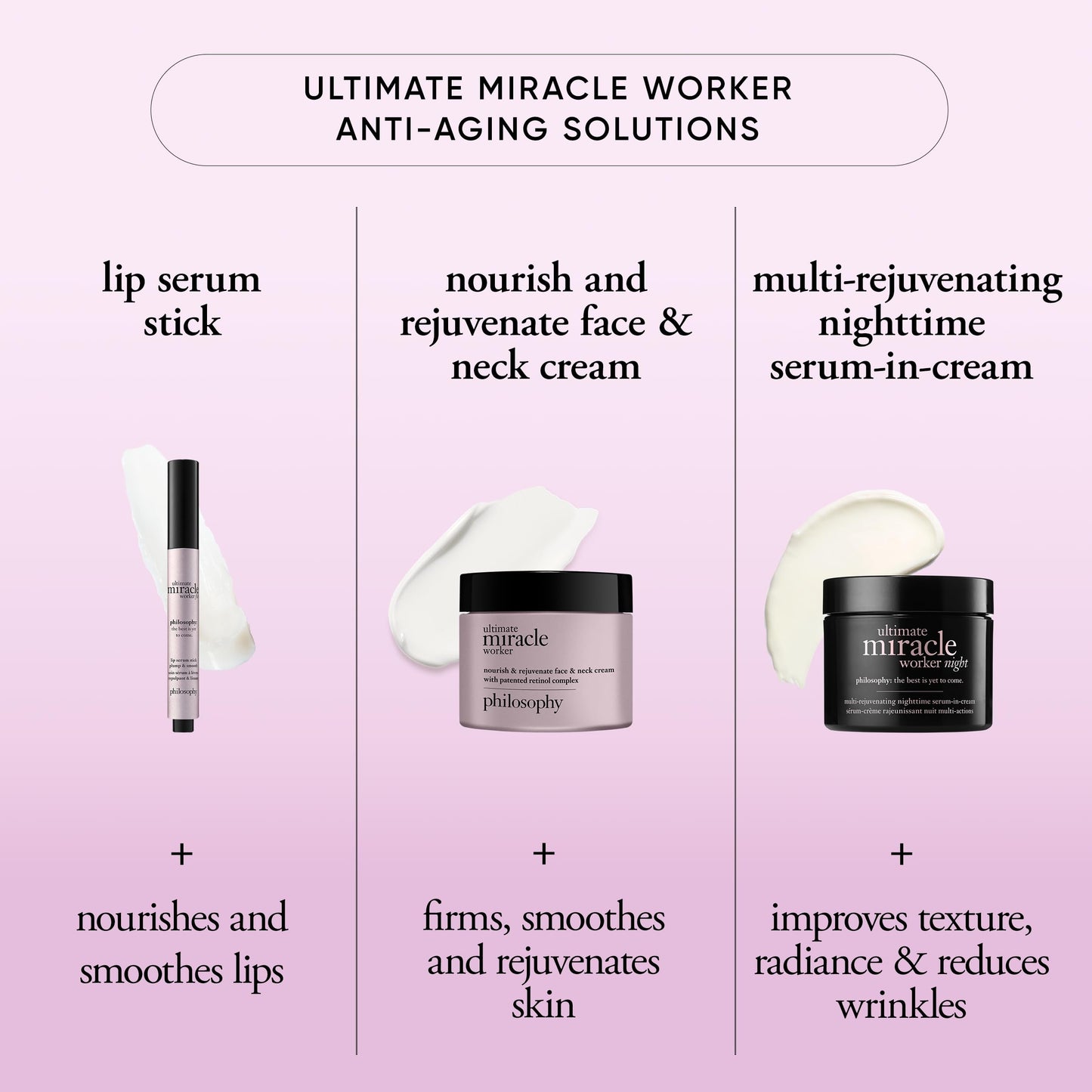 philosophy ultimate miracle worker multi-rejuvenating nighttime serum-in-cream face moisturizer - with retinol - targets all major signs of aging