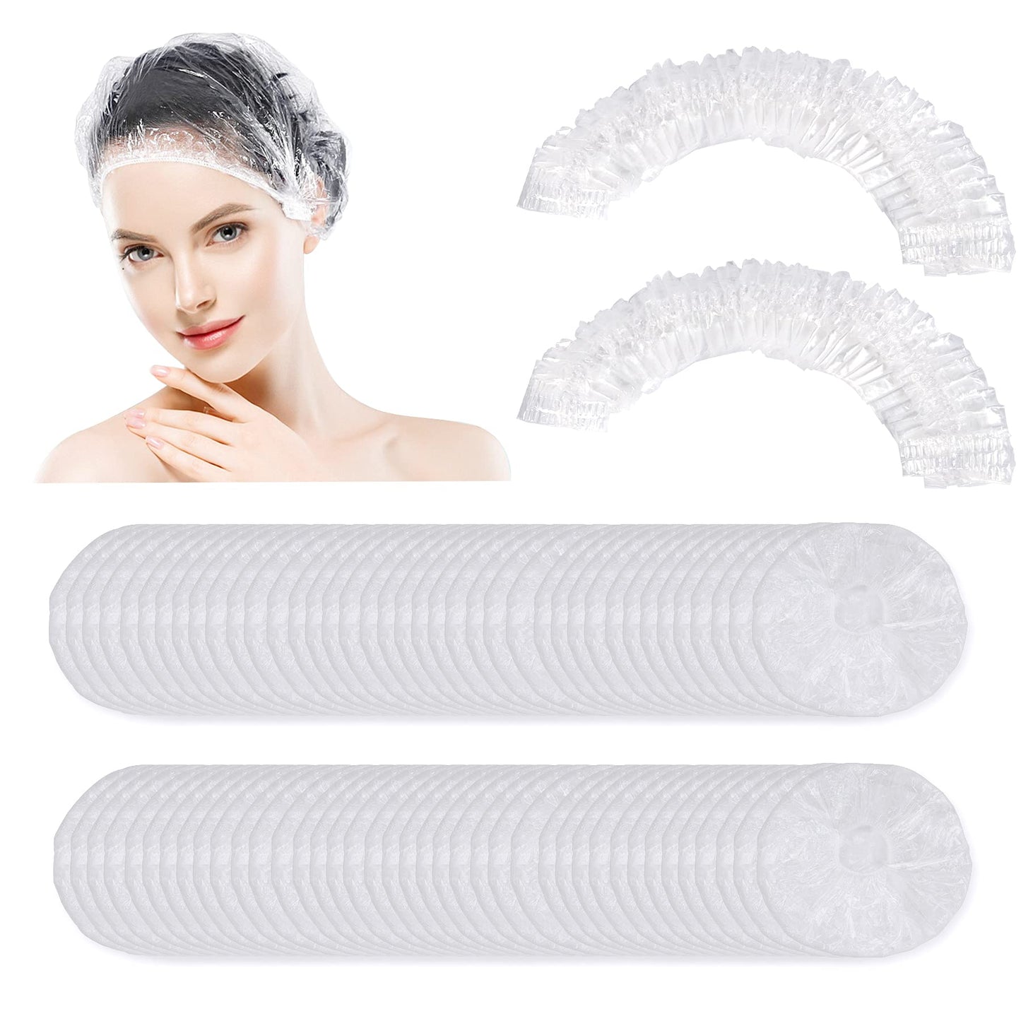 150 PCS Upgrade Disposable Shower Caps. Ceizioes Waterproof Hair Bath Caps. Thickening Shower Cap for Women Kids Girls. Hotel and Hair Salon. Travel