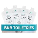 100 Hotel Soap & Bulk Toiletries Packets - Travel Essentials for BnB Hosts & Guests - Hotel Shampoo & Conditioner Supplies for Guests, Hotel