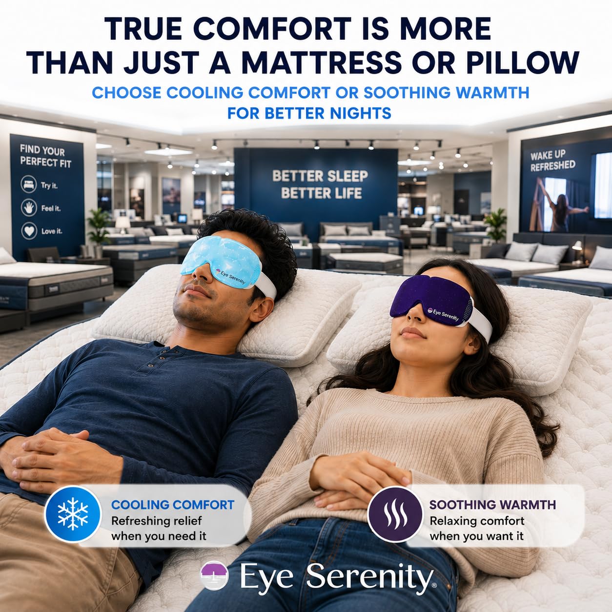LURE Eye Serenity CHILL Self Cooling Eye Mask for Sleeping, Cooling Eye Patches for Dark Circles and Puffy Eyes, Cold Compress, Spa Relaxation Beauty and Personal Care LURE