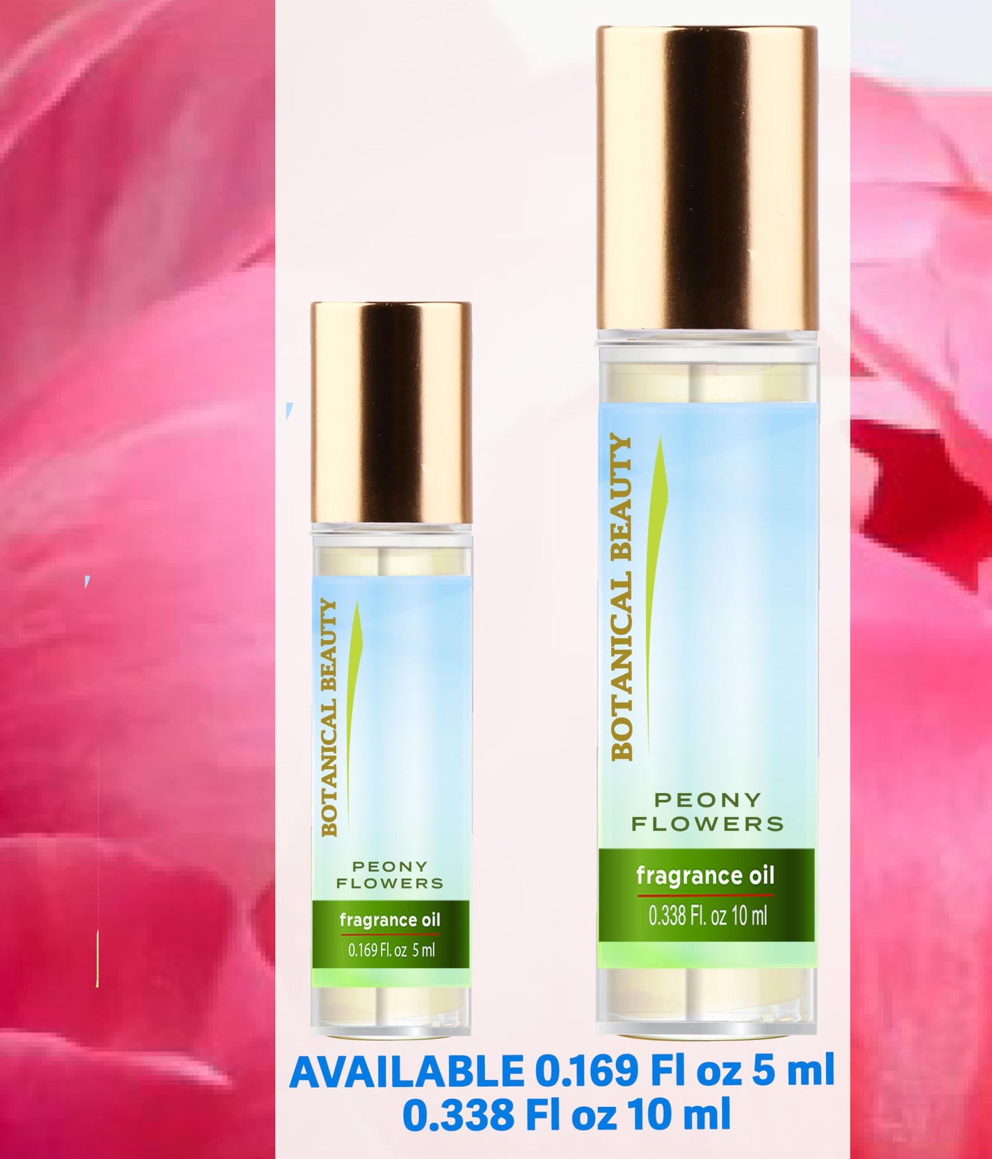Botanical Beauty PEONY FLOWERS FRAGRANCE OIL ROLL-ON. Rollerball Perfume, Long Lasting an luxury scent, blends of Jasmine Petals, Lily of the Valley,