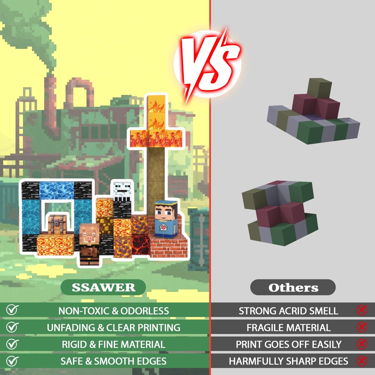 Magnetic Blocks 100pcs Building Cubes – Stacking Magnet Tiles Toy for Kids Ages 3-12, Educational Birthday Gift & Party Set (Underworld)