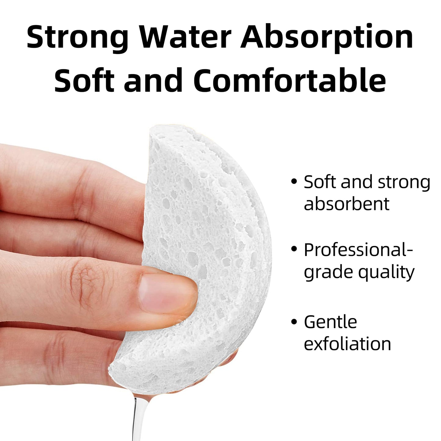 60-Count Compressed Facial Sponges|100% Natural Kickleen Cellulose Cosmetic Spa Sponges for Daily Facial Cleansing|Makeup and Mask Removal | Beauty and Personal Care kickleen