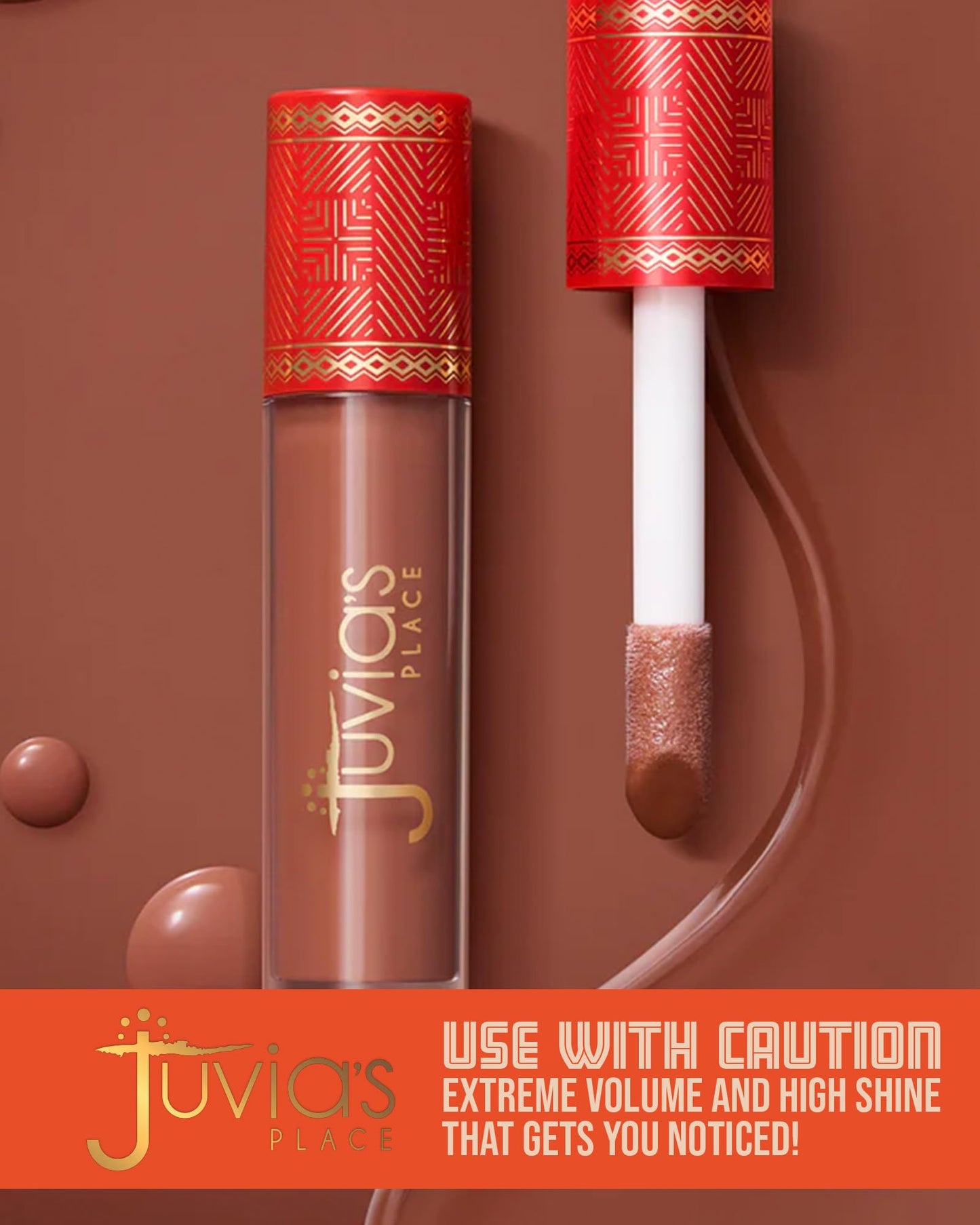 Juvia's Place Beautiful Big Lip Plumper - Cocoa Spice | Rich Brown Gloss With Subtle Warmth for Full, Defined Lips | Plumping, Hydrating & High-Shine