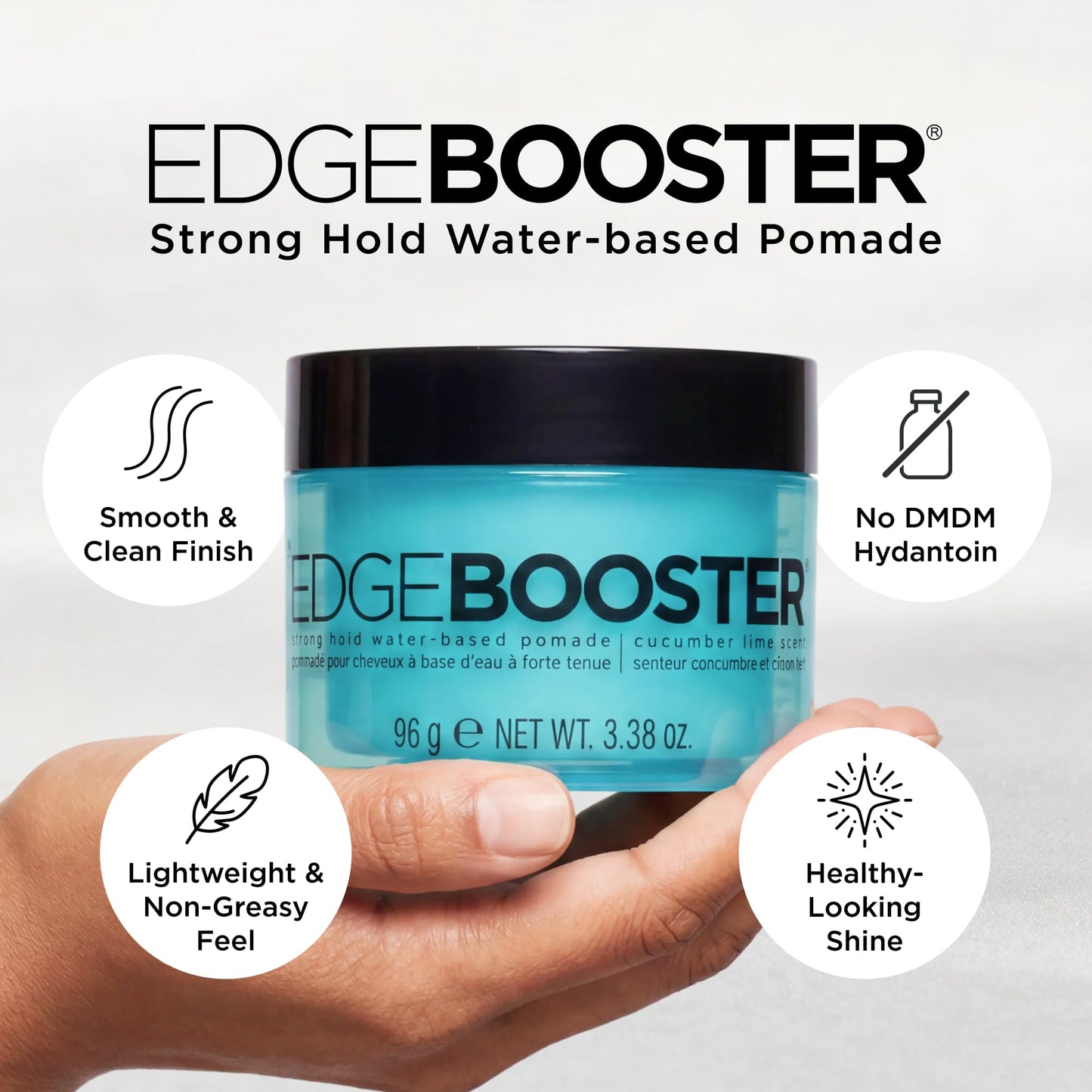 Style Factor Edge Booster Strong Hold Water-Based Pomade | Formulated with Argan Oil for Moisture & High Shine | Long Lasting Edge Control Gel | Lemon