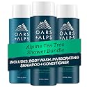 Oars + Alps Men's Sulfate Free Hair Shampoo, Conditioner, and Body Wash Kit, Moisturizing Skin Care Infused with Witch Hazel and Tea Tree Oil, Alpine