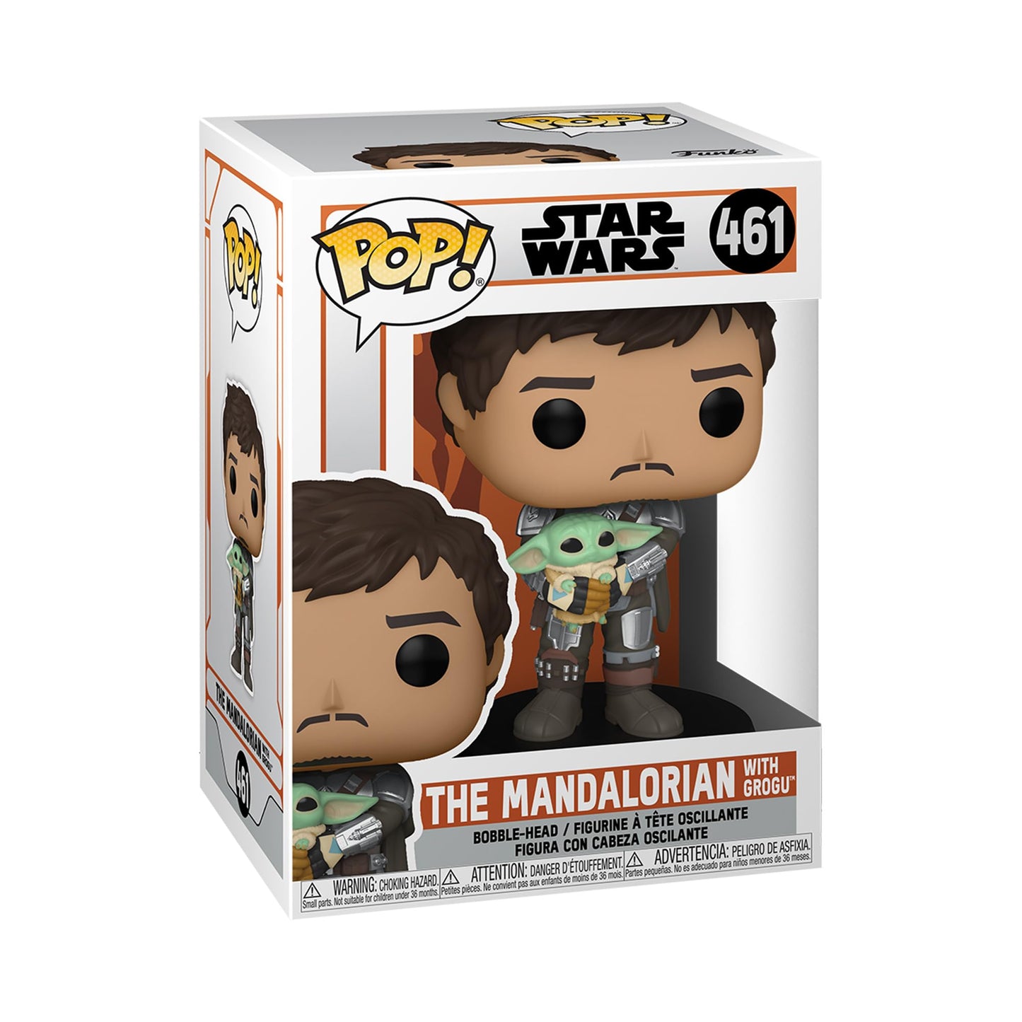 POP Funko Star Wars: The Mandalorian - Mandalorian (Din Djarrin) Holding The Child (Grogu), Multicolor (54525)