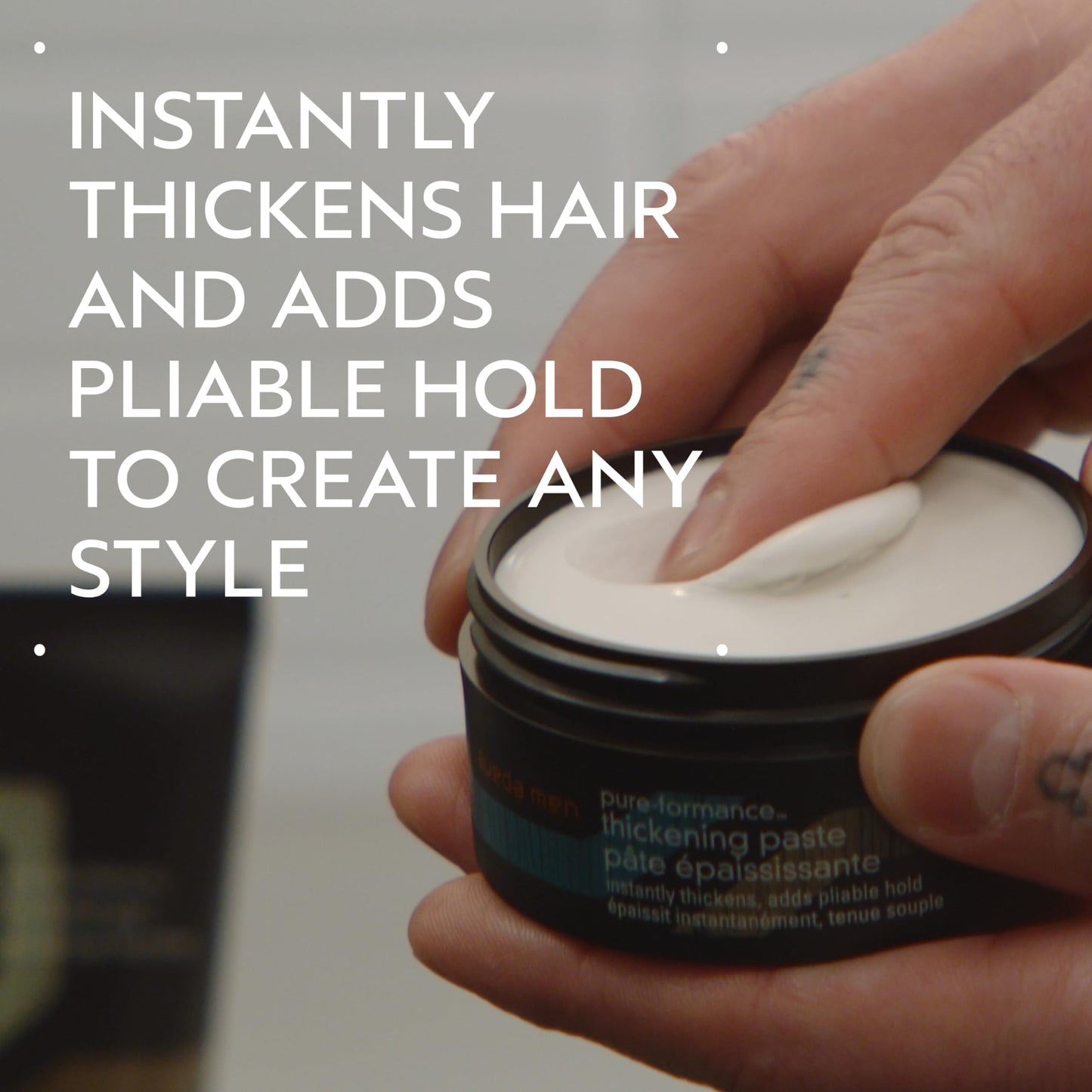 Aveda Men Pure-Formance Thickening Paste | Thickens Hair | Versatile Hold | Natural Finish Hair Styling Paste | 91% Naturally Derived*, 2.5 Fl Oz