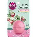 eos 100% Natural & Organic Lip Balm- Strawberry Sorbet, All-Day Moisture, Dermatologist Recommended for Sensitive Skin, Lip Care Products, 0.25 oz