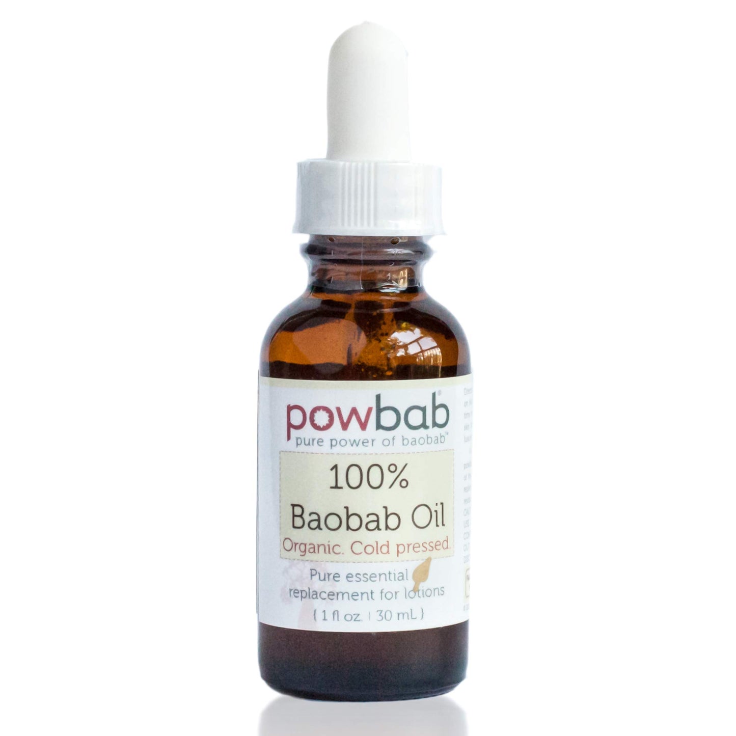 powbab 100% Baobab Oil Cold Pressed, Raw Essential Organic Body Oil for Hair and Nail. Face Cleansing Skincare Moisturizer from Baobab Seeds. African