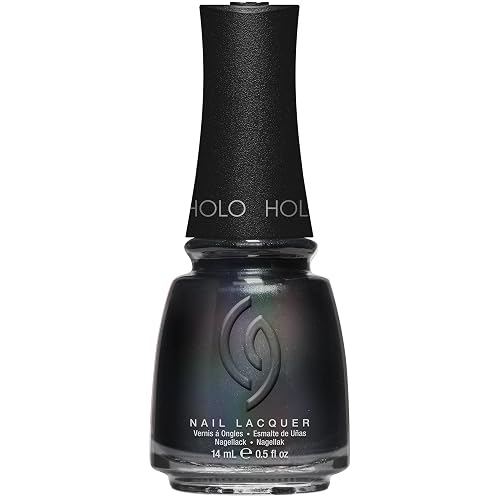 China Glaze CG Nail Lacquer Shadow Banned - Holographic Black Nail Polish, Quick Dry Iridescent Shift, High-Gloss Finish for Salon Quality DIY Beauty & Personal Care China Glaze