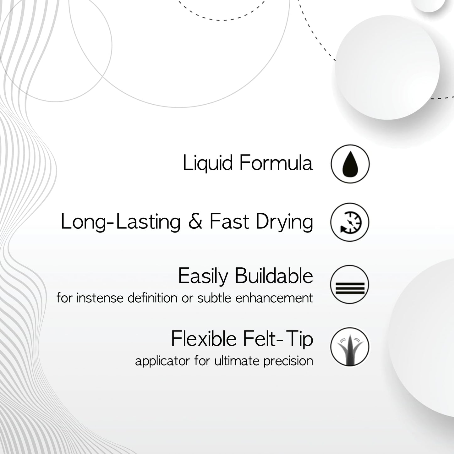 Ruby Kisses Classic Liquid Eyeliner, Smudgeproof Long Lasting Eye Makeup with Felt-Tip Applicator (1 PACK, White)