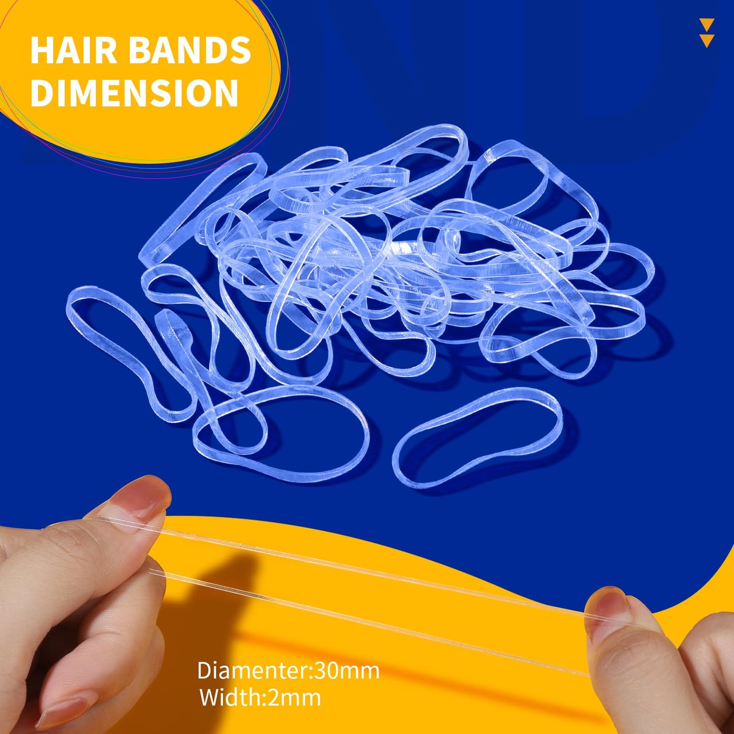Teenitor Clear Elastic Hair Bands, 2000pcs Mini Hair Rubber Bands, Hair Ties, Soft Hair Elastics Ties, 2mm in Width and 30mm in Length Beauty and Personal Care Teenitor