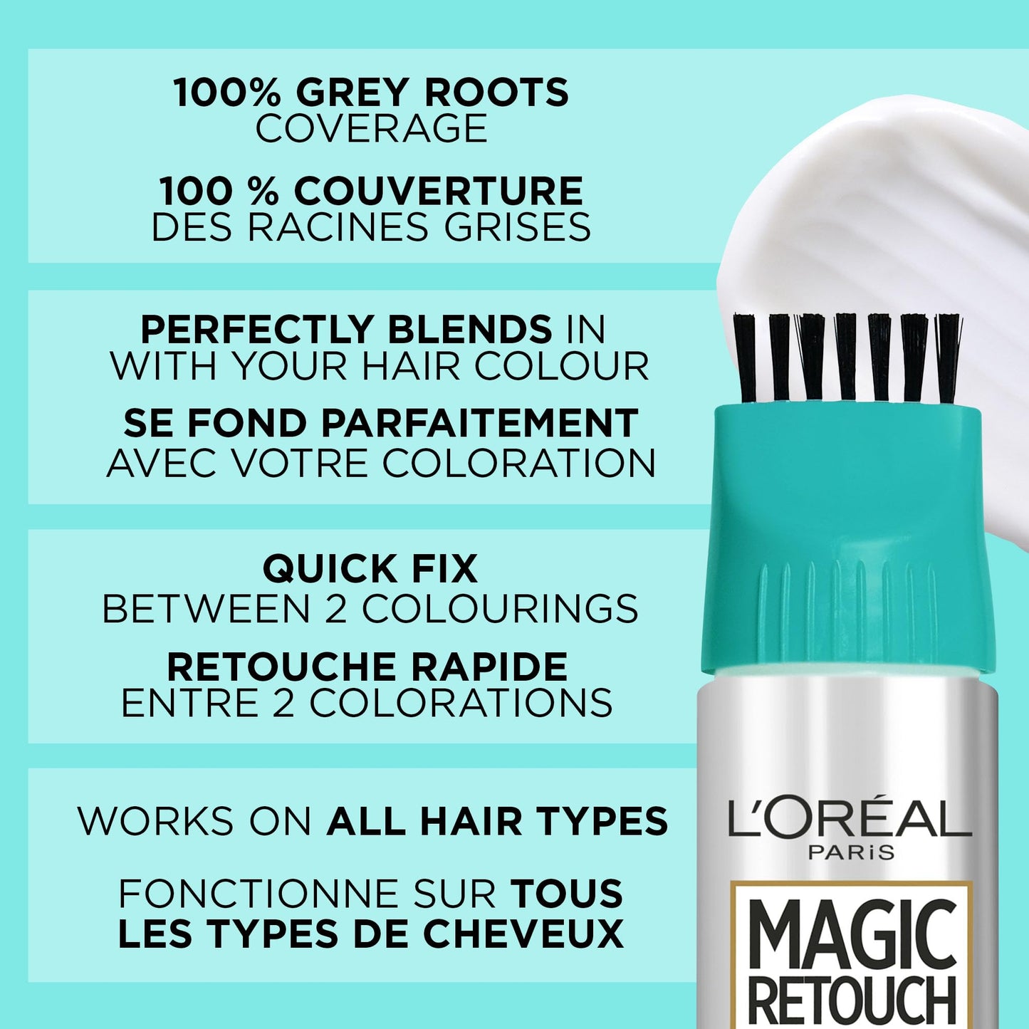L'Oreal Paris Magic Root Rescue 10 Minute Root Hair Coloring Kit, Permanent Hair Color with Quick Precision Applicator, 100 percent Gray Coverage, 5