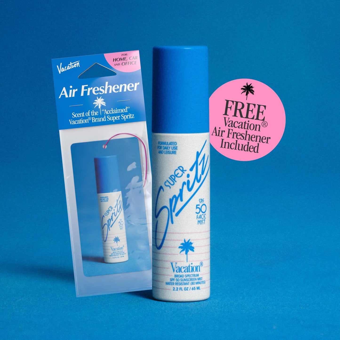 Vacation Super Spritz SPF 50 Face Sunscreen Spray and Air Freshener Bundle, 2.2 Fluid Ounces - Daily Face Mist, Lightweight, Water-Resistant Beauty and Personal Care VACATION