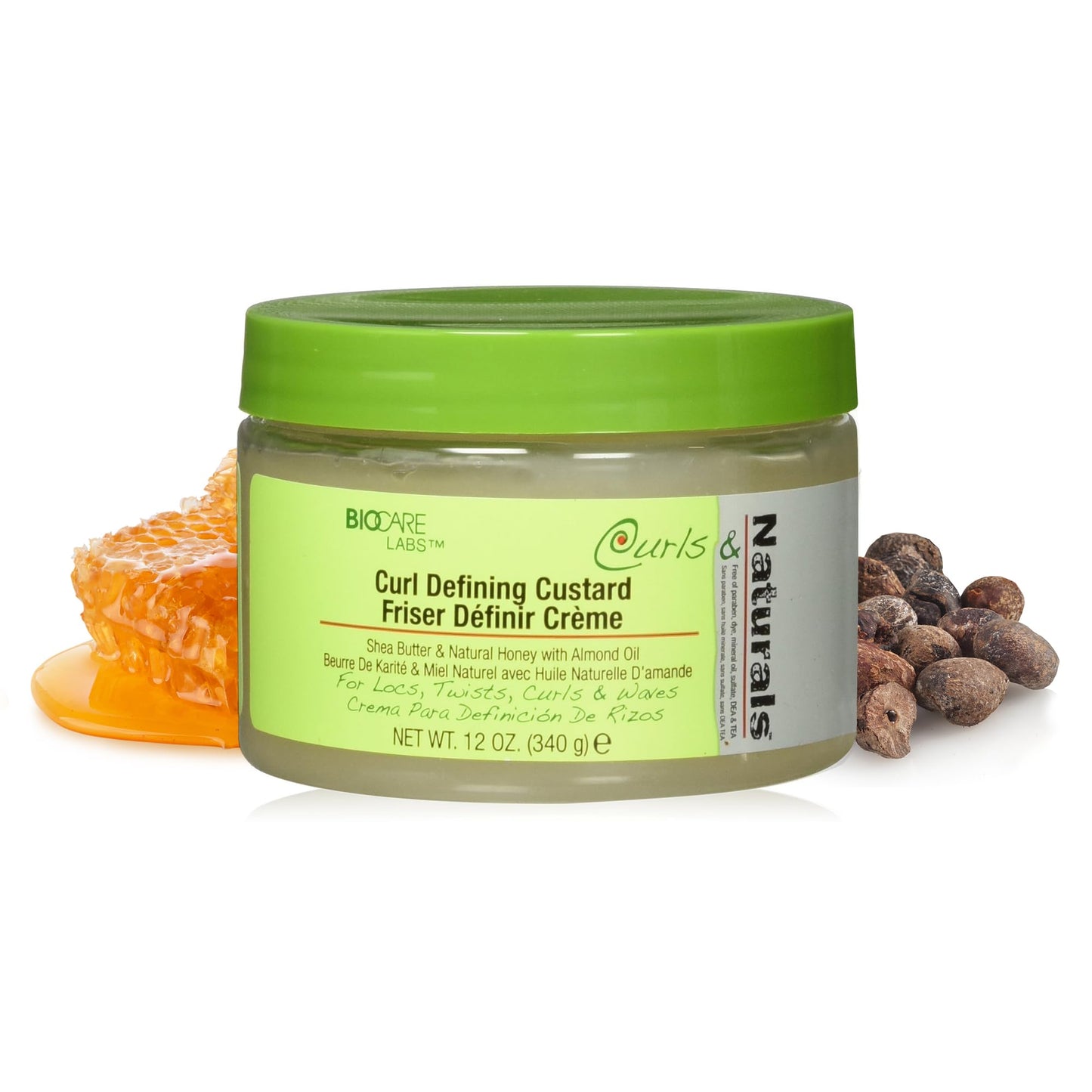 Curls & Naturals Curl Defining Custard- Styling Gel W/Shea Butter, Natural Honey, and Almond Oil - Smooths and Moisturizes Hair - Curl Enhancer