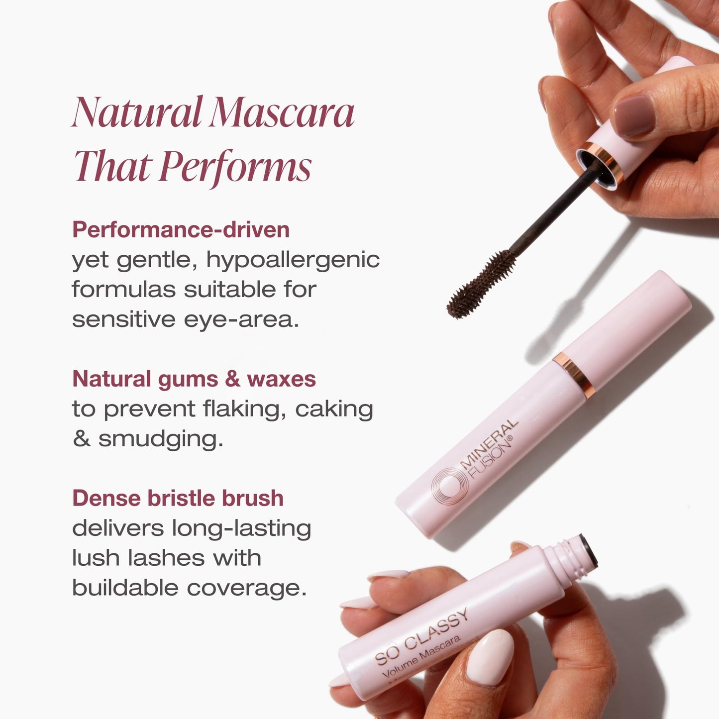 Mineral Fusion So Classy Volumizing & Lengthening Mascara, 0.3 Fl Oz, Dark Brown, Eye Makeup for Dramatic, Fuller Lashes, Helps Prevent Caking…