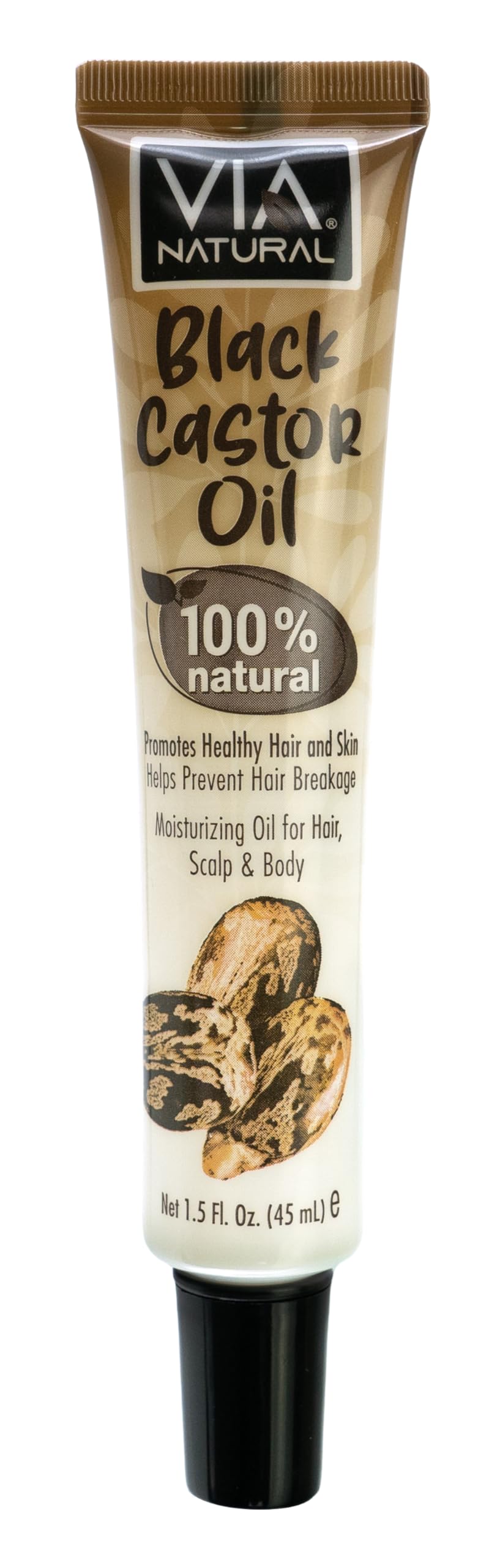 Via Natural 100% Natural Black Castor Oil 1.5 Fl Oz (Pack of 1)