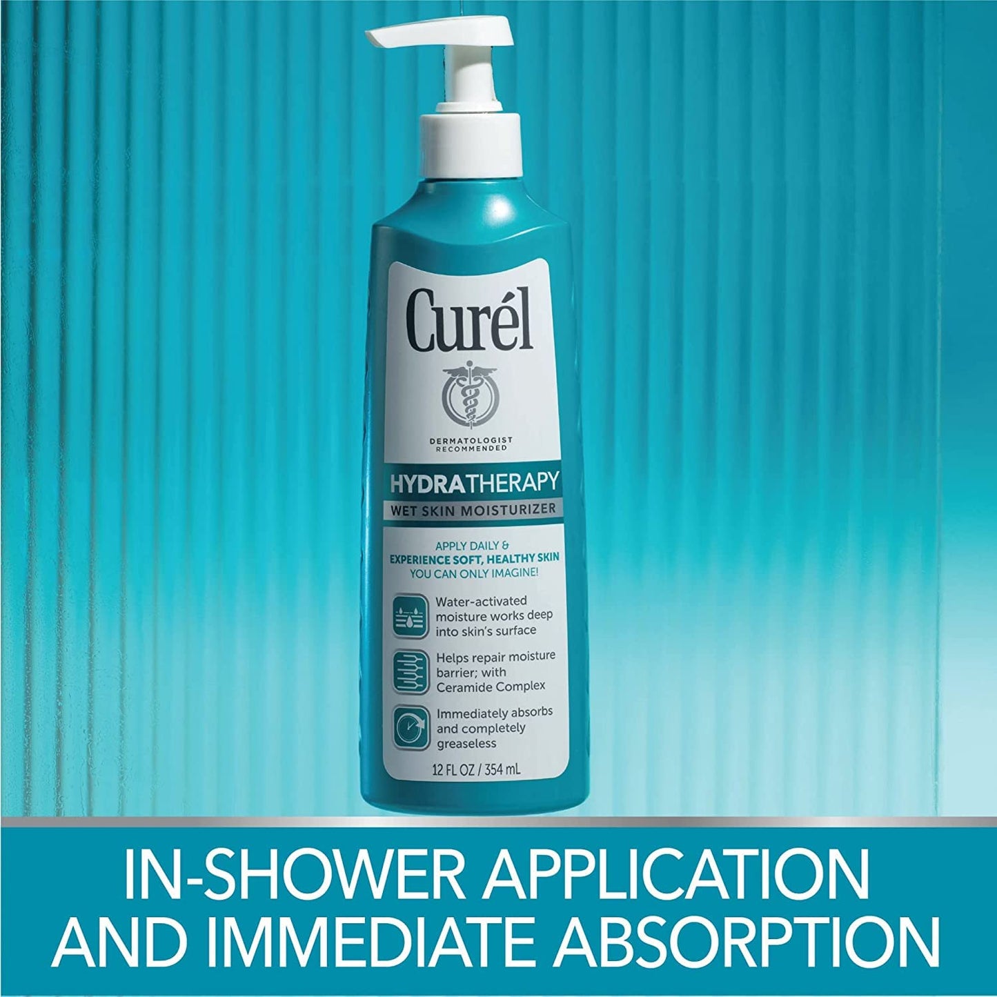 Curel Hydra Therapy 12 Ounce Wet Skin Moisturizer Pump (354ml) (2 Pack)