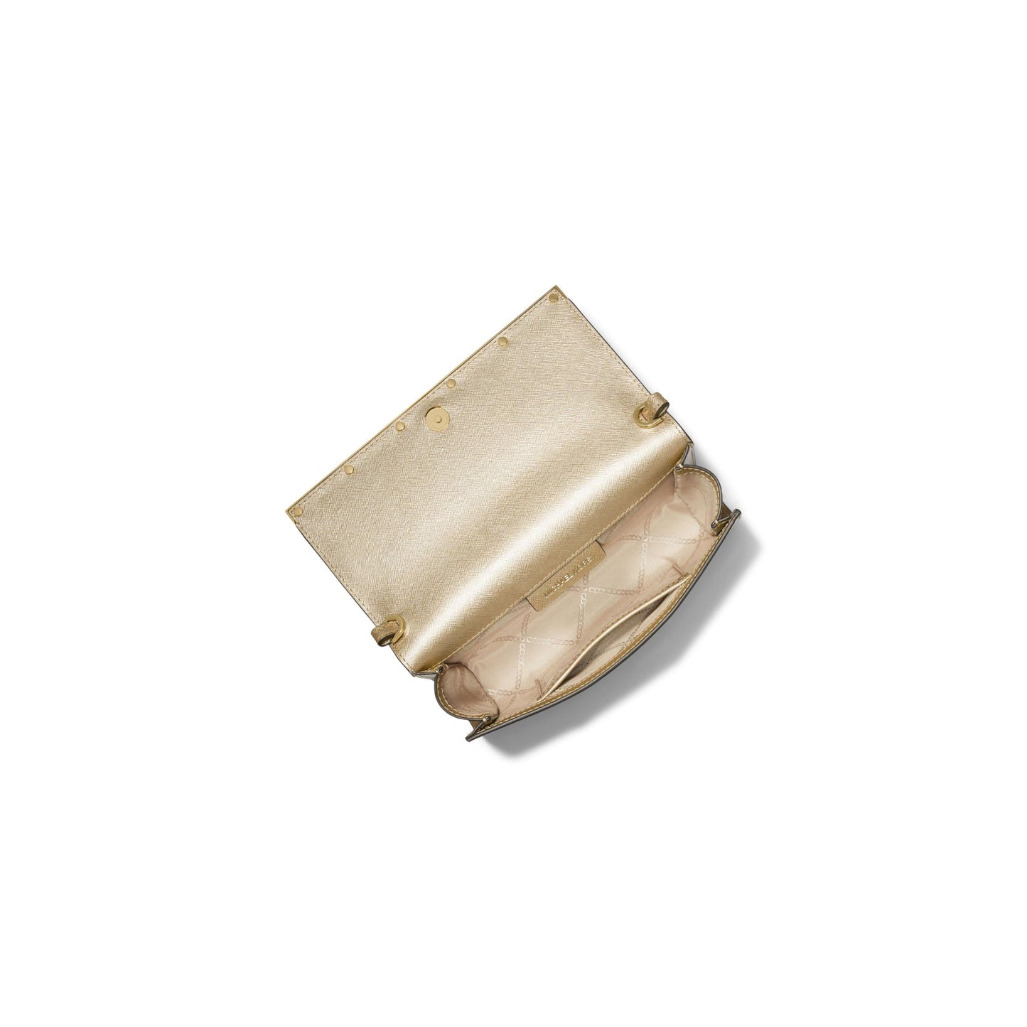 Michael Kors Mona Large East West Clutch, Pale Gold