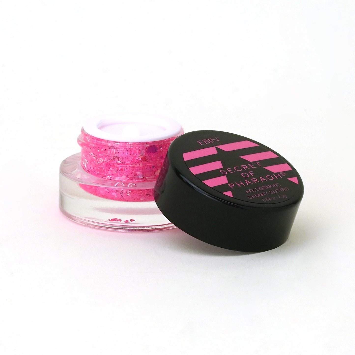 Secret of Pharaoh Holographic Chunky Glitter Gel for Face, Body, Hair - Pink Passion | Vibrant Colores, Festival and Party Makeup - Versatile