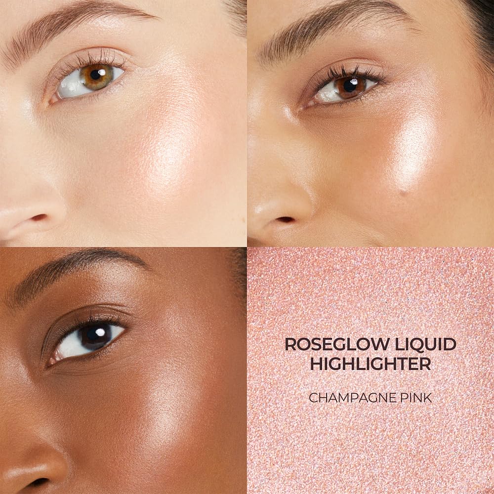 Laura Mercier RoseGlow Liquid Highlighter, Rosy Highlighting Liquid, Radiant, Luminous & Soft Focus Finish, Unique Pearl Blend For All Skin Tones