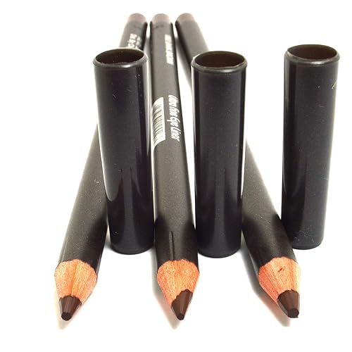 3 Pcs x Italia Deluxe 1002 Dark Brown Ultra Fine Eye liner Pencil Eyeliner Set + Free ZipBag, Full Size
