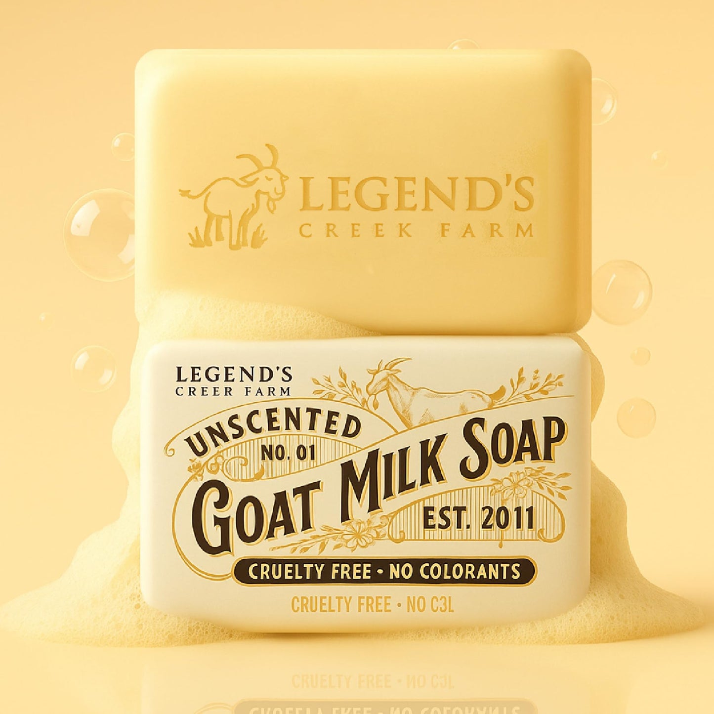 Legend's Creek Farm Goat Milk Soap - Triple Milled Cleansing Moisturizing Bar for Hands and Body - 9 Oz Creamy Lather, Nourishing, Natural Soap