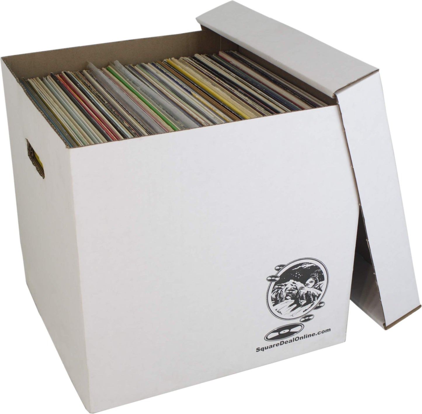 Durable Set of 10 12 inch Vinyl Record Storage Boxes - Heavy-Duty Cardboard Construction with Removable Lid - Holds Up to 90 Records Each - Built…