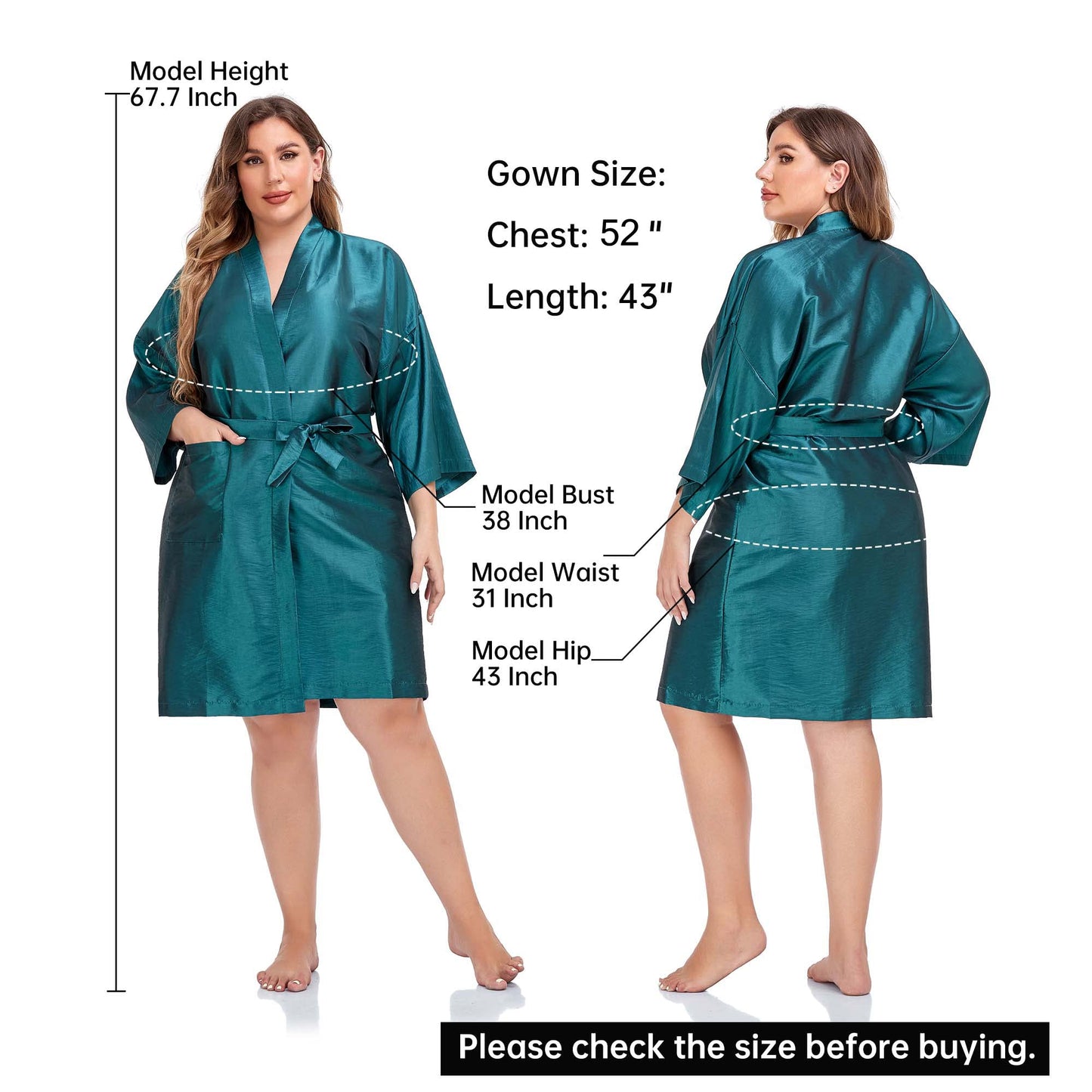PERFEHAIR Salon Client Gown Robes Cape, Hair Salon Smock for Clients- Kimono Style-(Blue)