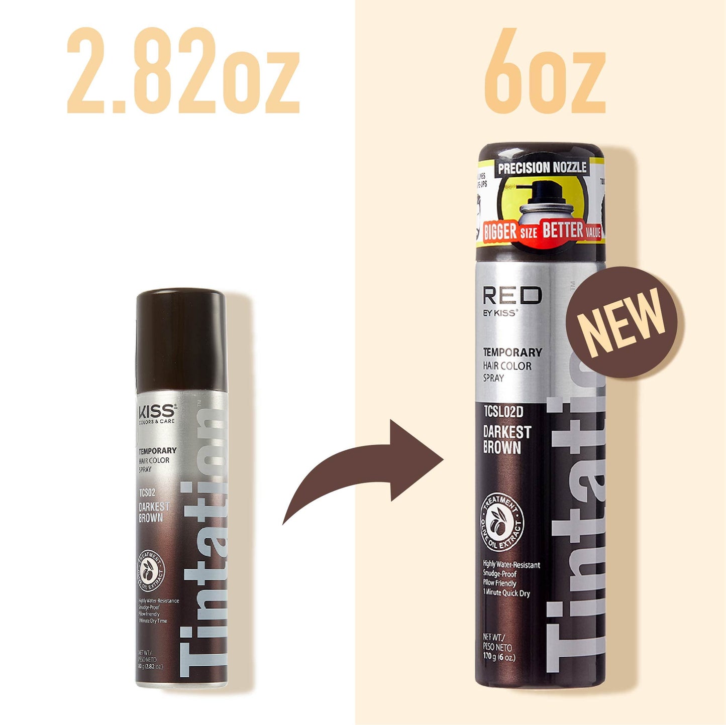 Red by Kiss Tintation Temporary Hair Color Spray, Instant Gray Root Touch Up Coverage, Water-Resistant & Smudge-Proof, Easy Wash Out, Barber