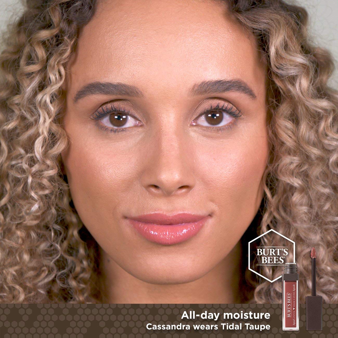 Burt's Bees 100% Natural Glossy Liquid Lipstick, Tidal Taupe, 1 Tube
