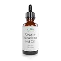 Vera Botanics ORGANIC MACADAMIA NUT OIL 100% Pure & Natural, Unrefined, Cold-Pressed For Face, Dry Skin, Nails, Lips, Body & Hair - Reduce Hair