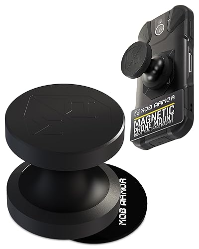 Mob Armor MobNetic Go Magnetic Phone Car Holder with Metal Plate - Strong Magnetic Base, Aircraft Grade Aluminum, Car Dashboard & Metal Surface…