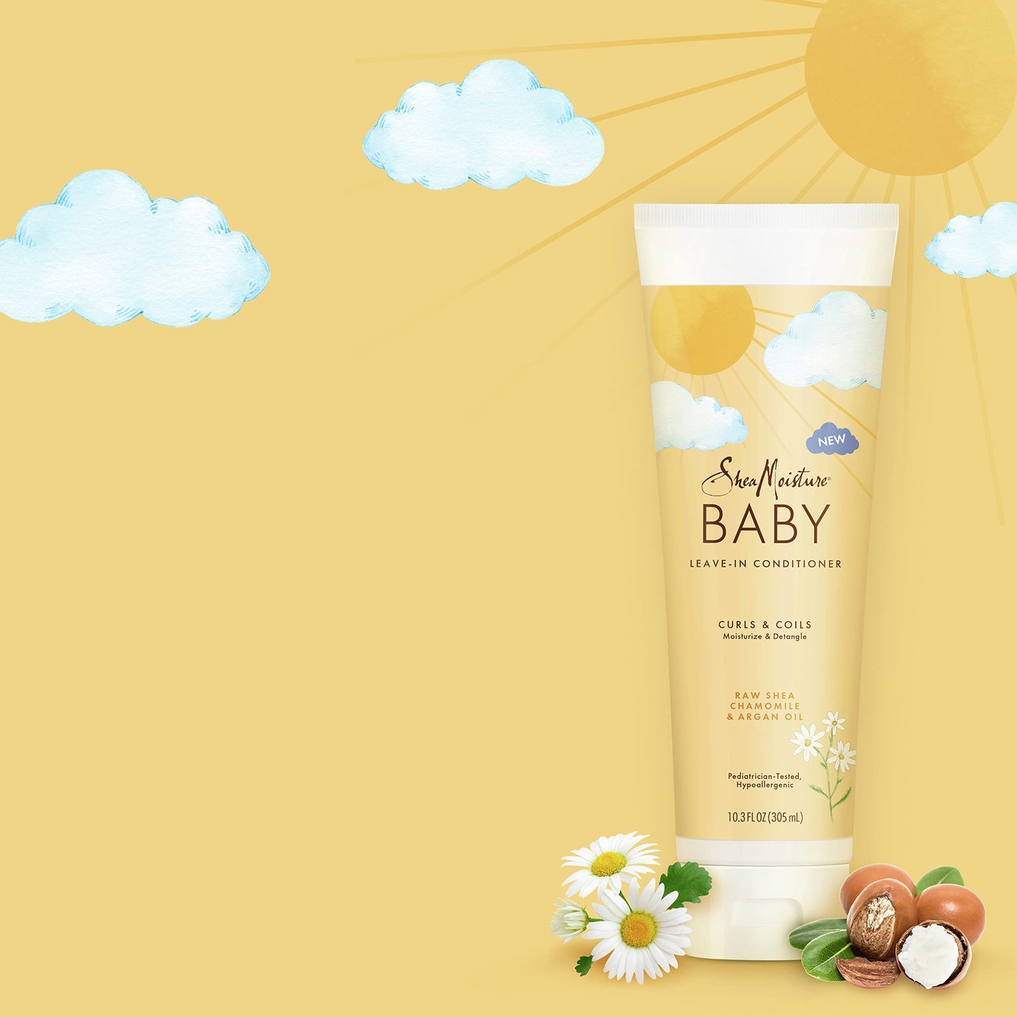 SheaMoisture Baby Leave-In Conditioner for Curly Hair Raw Shea, Chamomile and Argan Oil Moisturizes and Helps Detangle Delicate Curls and Coils