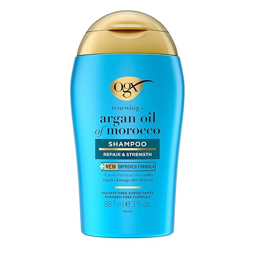 OGX Renewing + Argan Oil of Morocco Shampoo, Damage Repairing Shampoo & Argan Oil to Cleanse & Help Strengthen & Repair Damaged Hair, Travel Size
