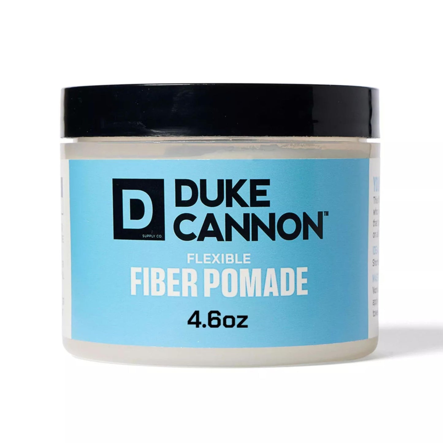 Duke Cannon Supply Co. Flexible Fiber Pomade for Men - 4.6 oz - Strong Hold, No Shine - Long-Lasting, Water-Based Matte Pomade