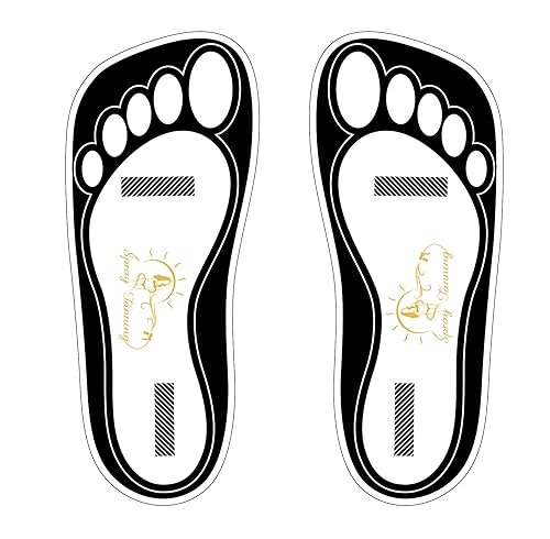 120 Pairs(240 Feets) Disposable Black Tanning Feet Pads Sunless Airbrush Spray Tent Protect Foot Shaped Spray Tan Sandals