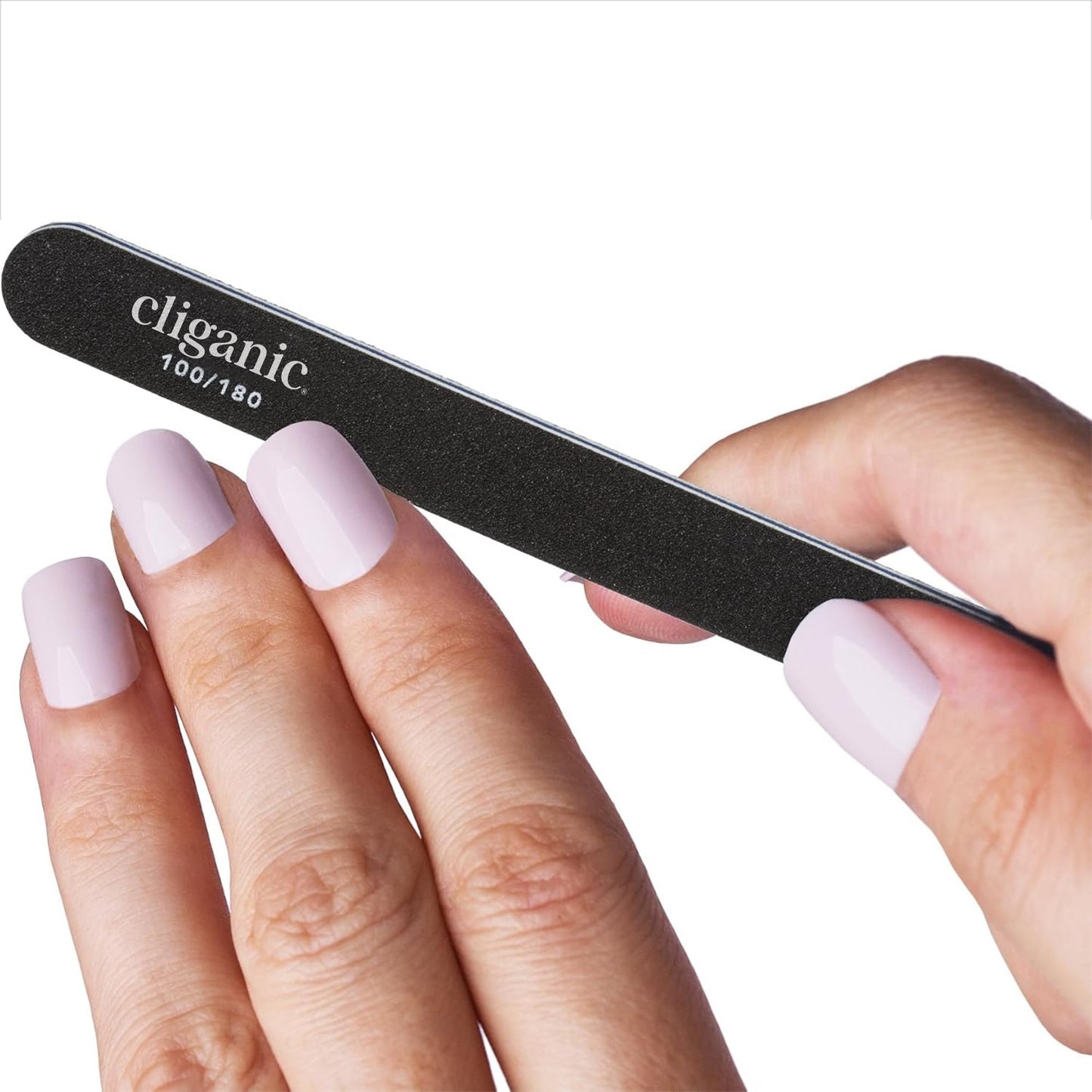 Cliganic 12 Pack Nail File Set: 180/240 Grit | Professional Emery Boards for Natural, Gel & Acrylic Nails | Washable Double Sided Kit | Cliganic 90
