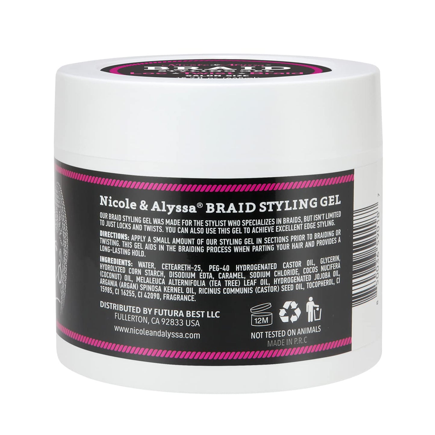 Nicole & Alyssa - Braiding Gel 15.7oz - No Flakes or Buildup, Perfect for Braids, Locs & Twists, Extra Hold, Frizz Control, Moisturizing Care