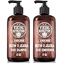 Viking Revolution Sandalwood Shampoo and Conditioner Set with Biotin and Jojoba Oil - Natural Hair Shampoo and Hair Conditioner for Men with Vitamin