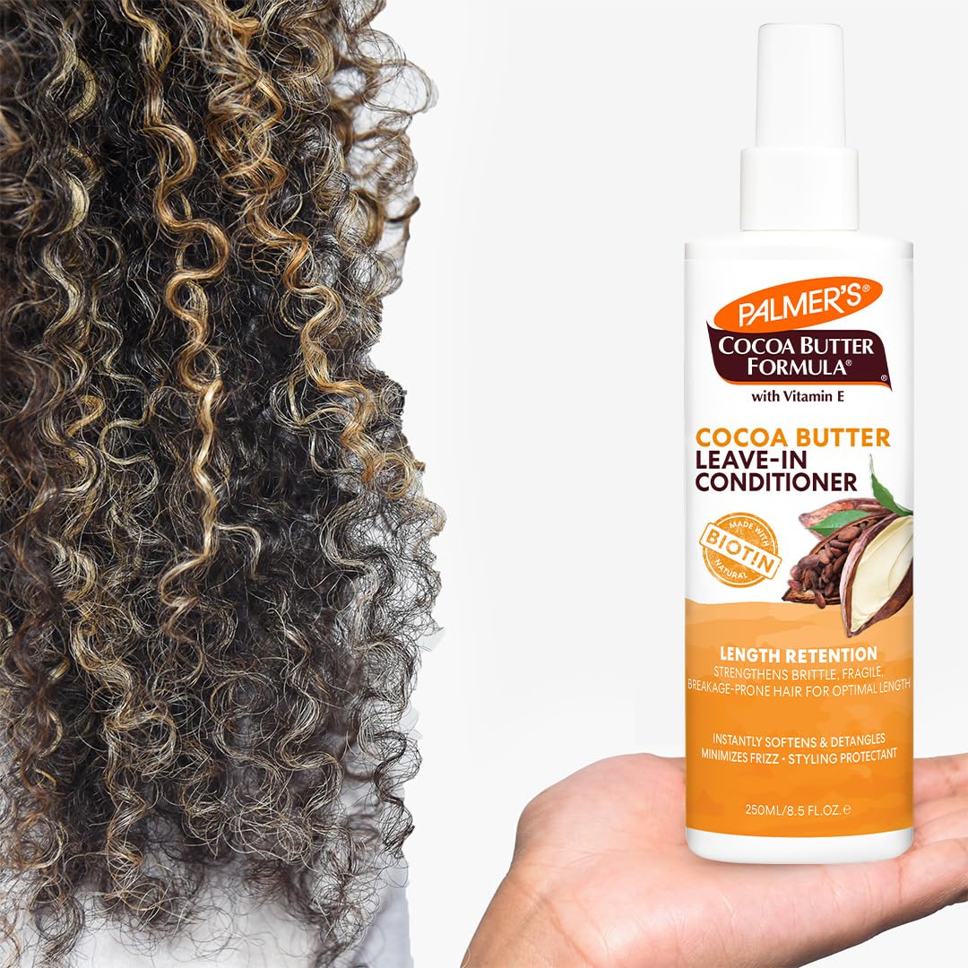 Palmer's Cocoa Butter & Biotin Length Retention Leave-In Conditioner, Strengthen, Minimize Frizz and Detangle Hair, Suitable for All Curly Hair
